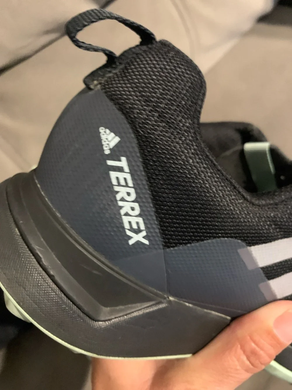 Adidas TERREX 260 Black Sneakers with Mint Green Accents